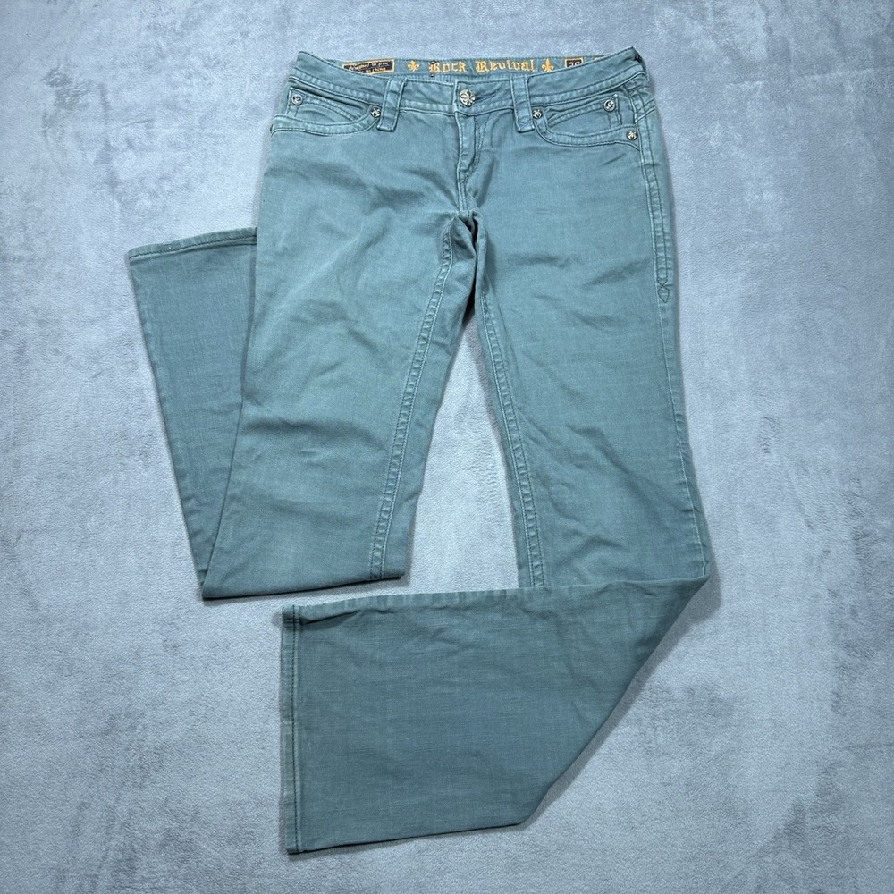 Rock Revival Women's Teal Straight-Leg Jeans
